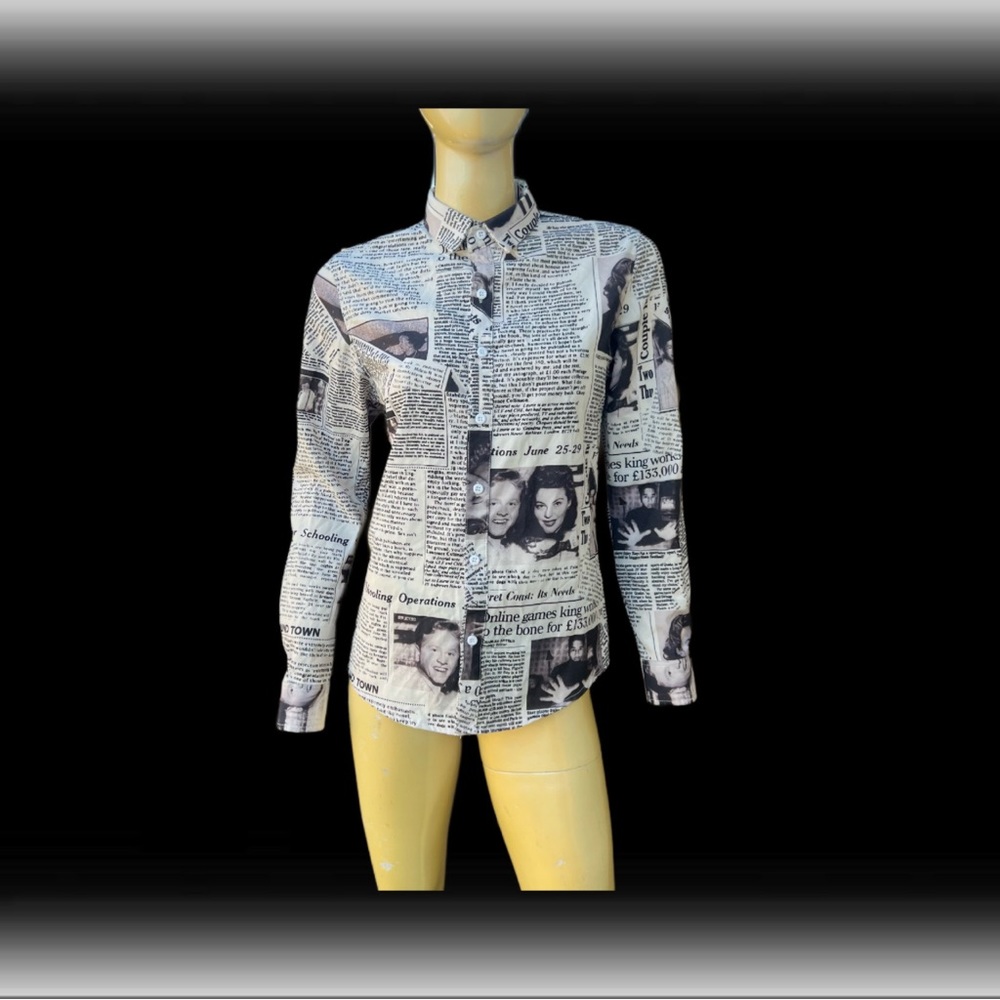 Newspaper Article Collared Button Down - image 1